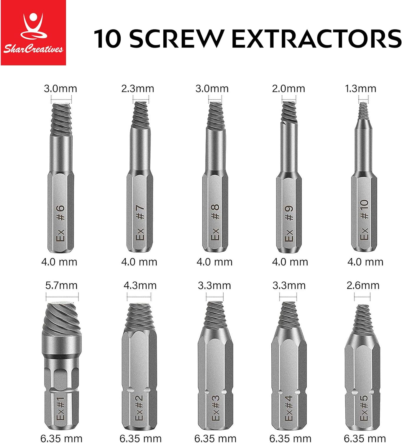 SharCreatives 22 Pieces Screw Extractor Set with Socket Adapter and Magnetic Extension Drill Bit Holder for removing Damaged Screws and Broken Bolts