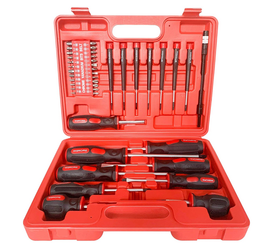 SharCreatives 42 Pieces Precision and Regular Magnetic Screwdriver set in a Professional Heavy Dutty Plastic Case, Phillips, Slotted, Torx, Hex, Pozidriv and Precision Screwdrivers in the set